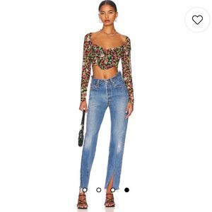 AFRM Grecian Top in Noir Strawberry